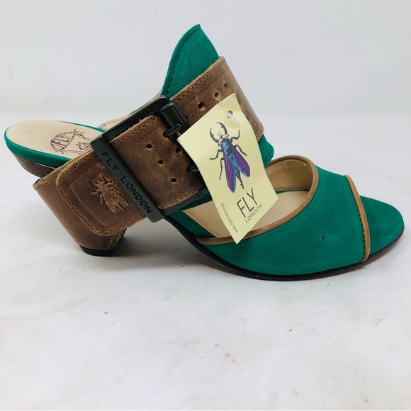 Fly London Girl Leather Sandal Heels - Picture 2 of 13